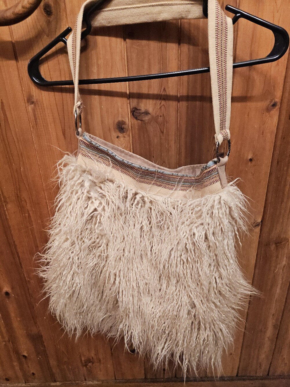 Atenti Llama Shaggy Tote Bag